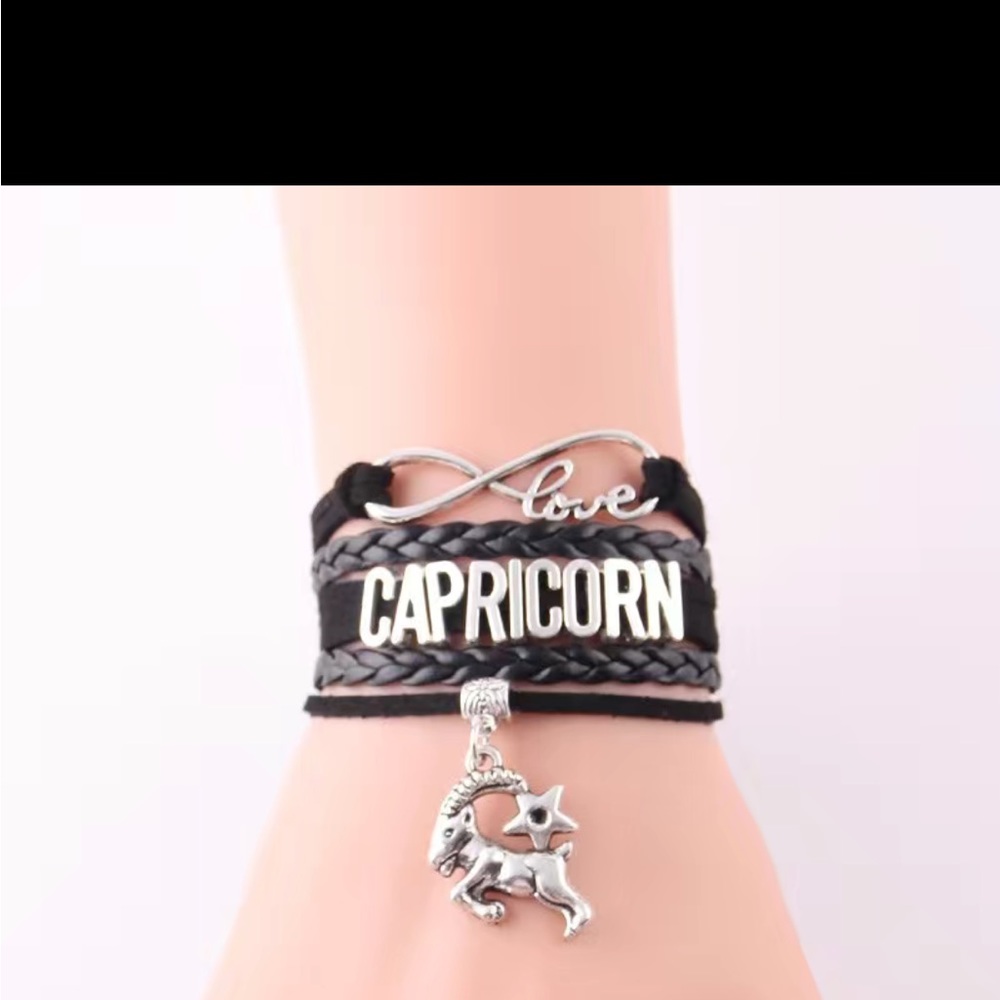Capricorn Zodiac Sign Leather Bracelet